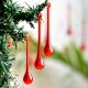 Red Glass Chandelier Drop Ornaments - Christmas Tree Ornaments - Set of 20